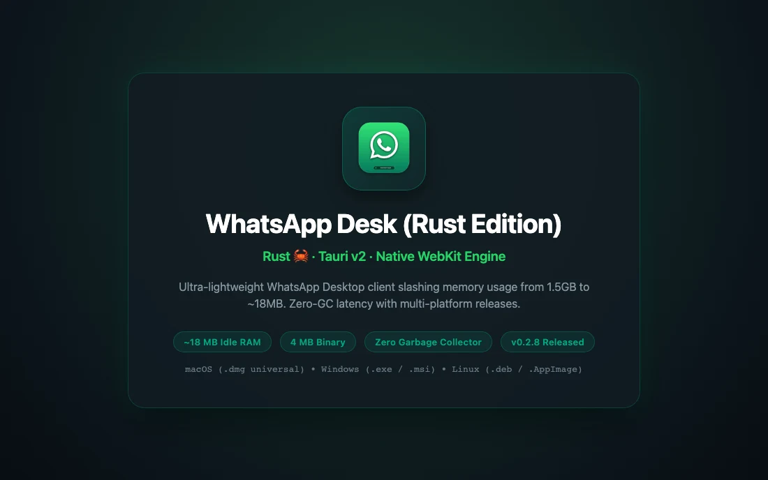 WhatsApp Desk (Rust) preview